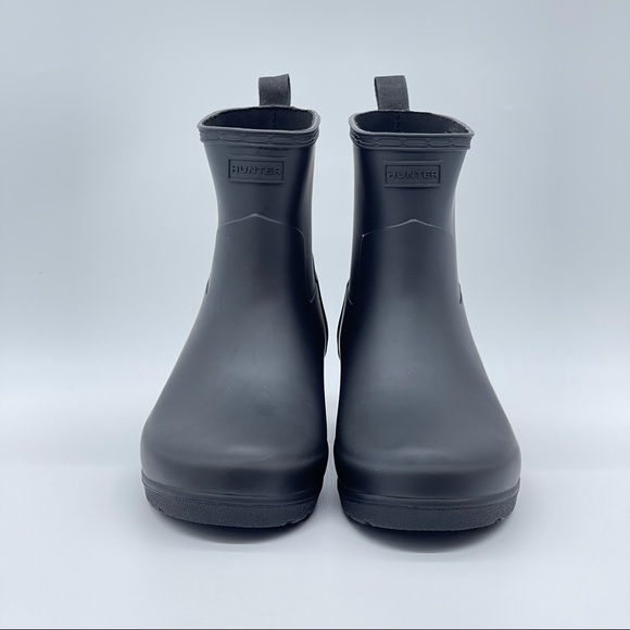 Hunter Black Matte Low Ankle Rain Boots. - Picture 2 of 14